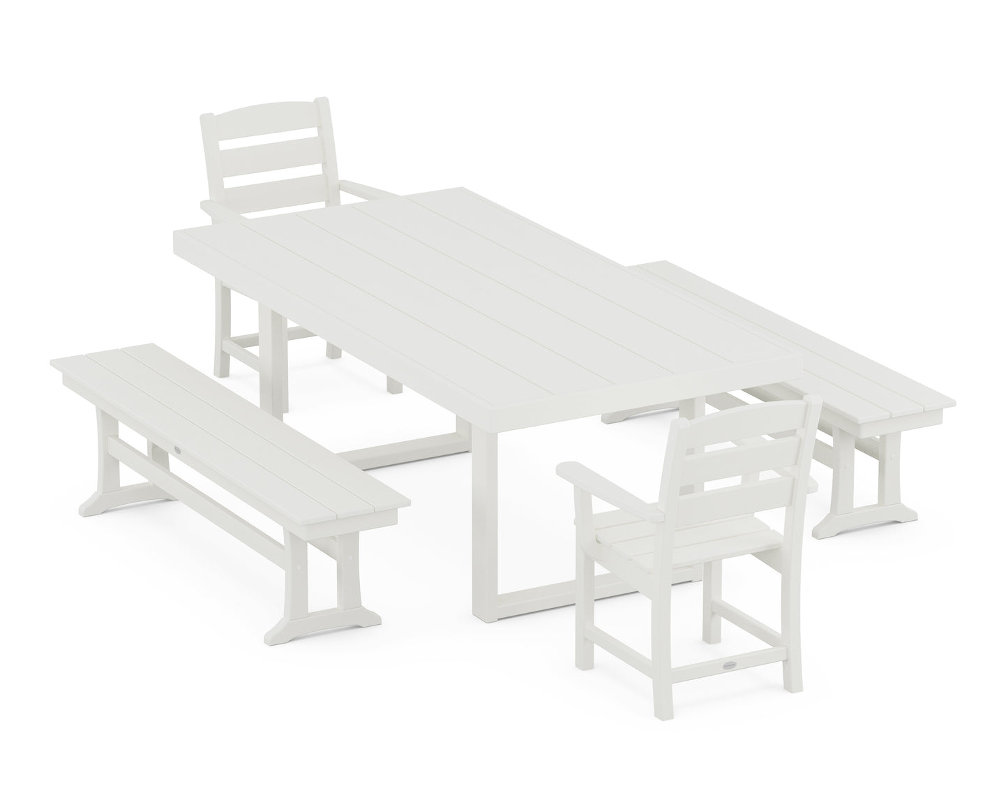 Lakeside 5-Piece Dining Set with Benches