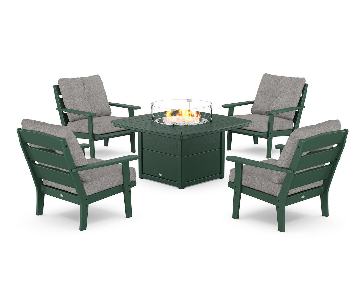 Lakeside 5-Piece Deep Seating Set with Nautical Fire Pit Table