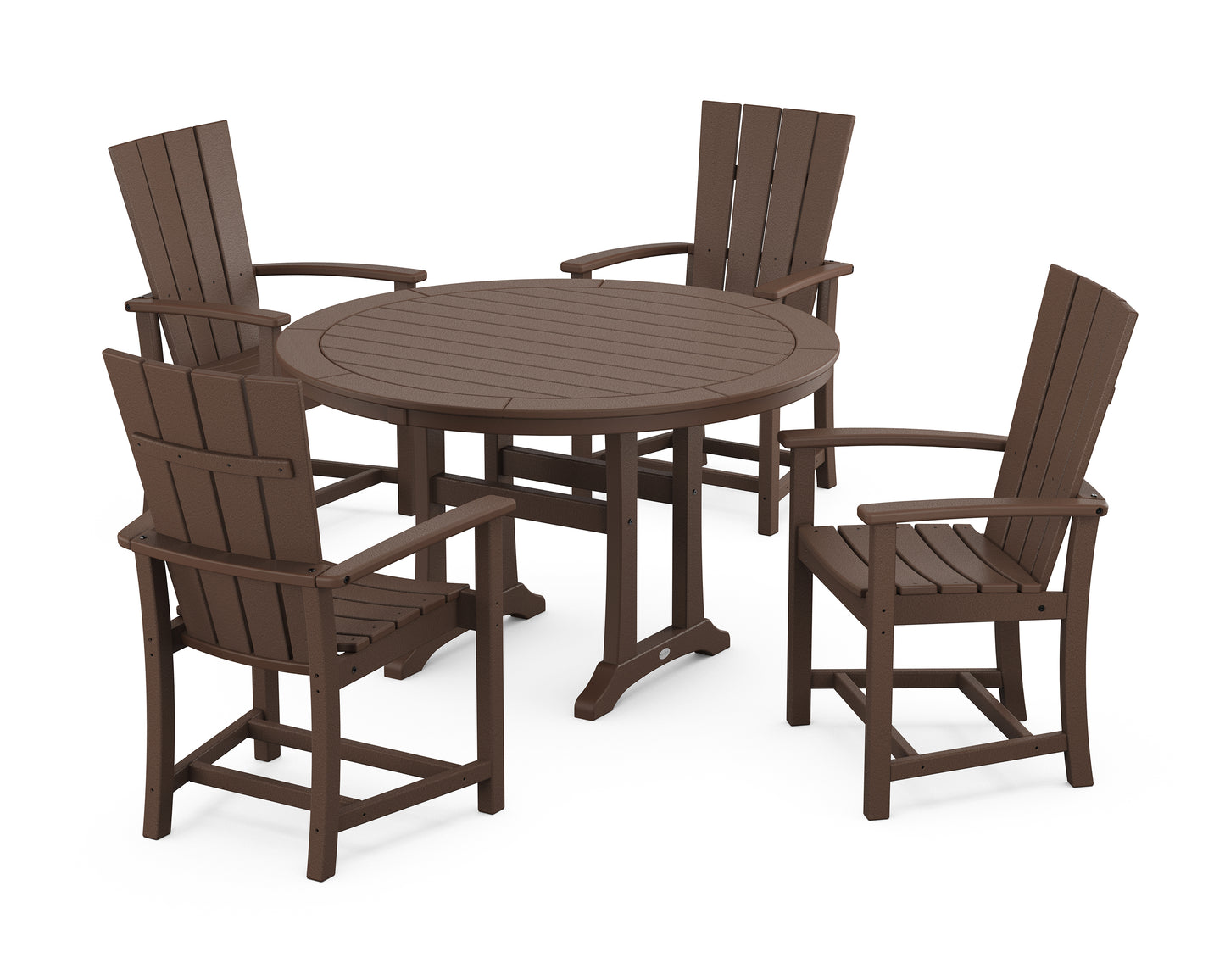 Quattro 5-Piece Round Dining Set with Trestle Legs