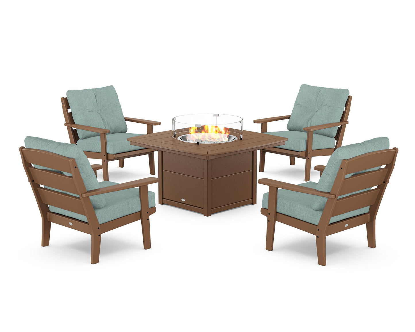 Lakeside 5-Piece Deep Seating Set with Nautical Fire Pit Table