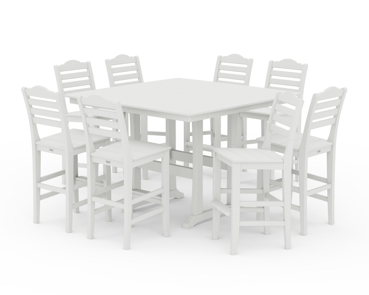 Savannah Side Chair 9-Piece Square Bar Set with Trestle Legs