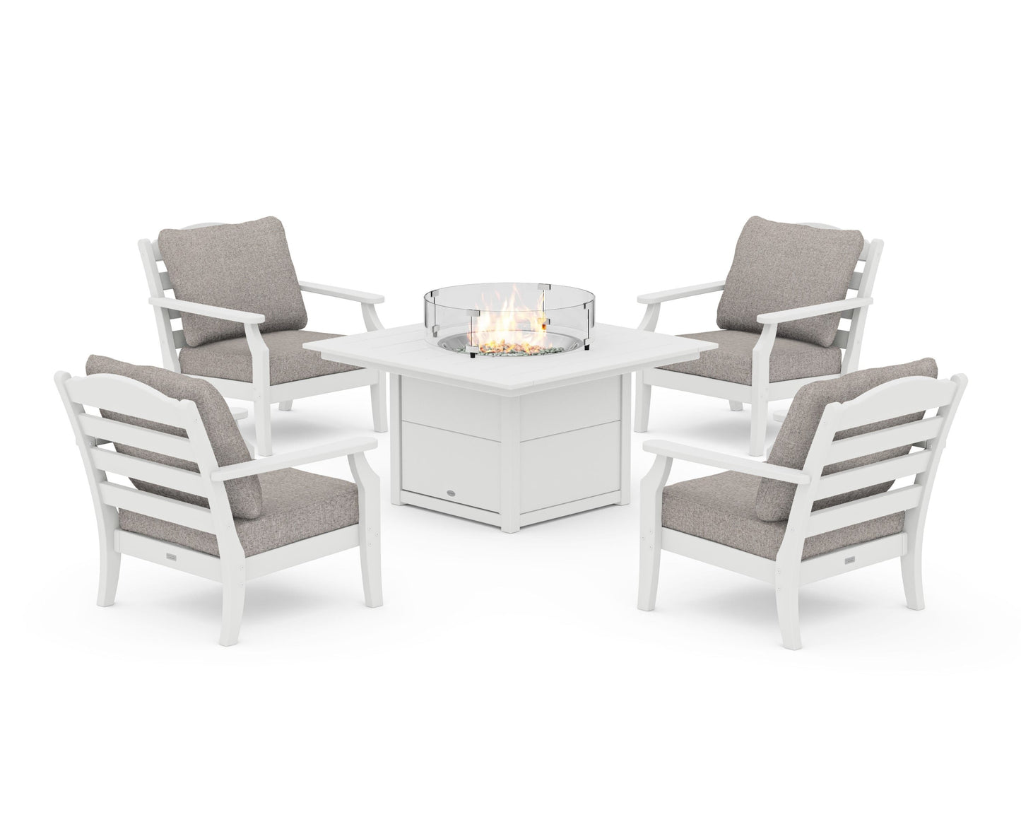 Savannah 5-Piece Deep Seating Set with Fire Pit Table