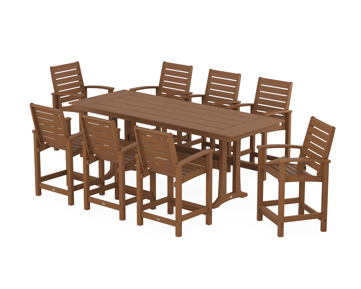 Signature 9-Piece Farmhouse Counter Set with Trestle Legs