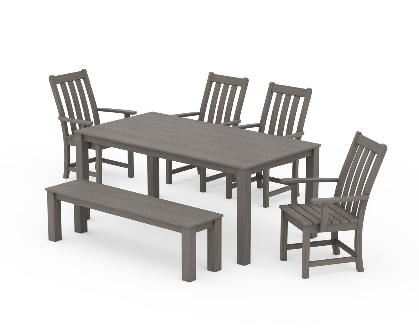 Vineyard 6-Piece Parsons Dining Set with Bench
