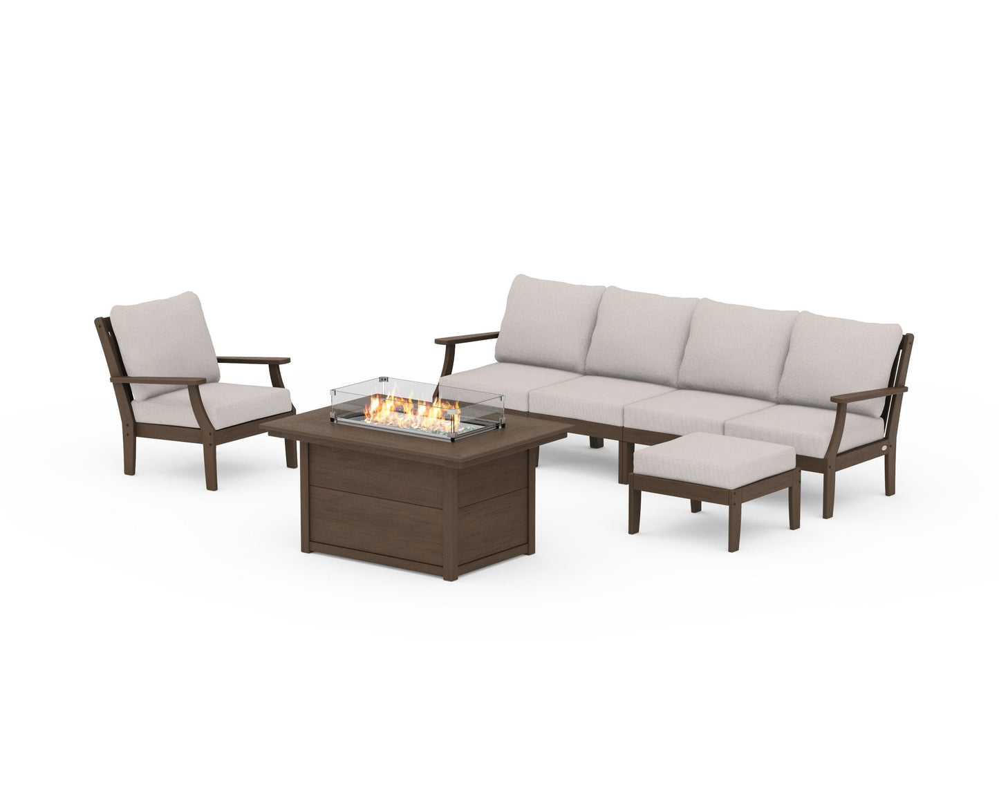 Braxton Sectional Lounge and Fire Pit Set