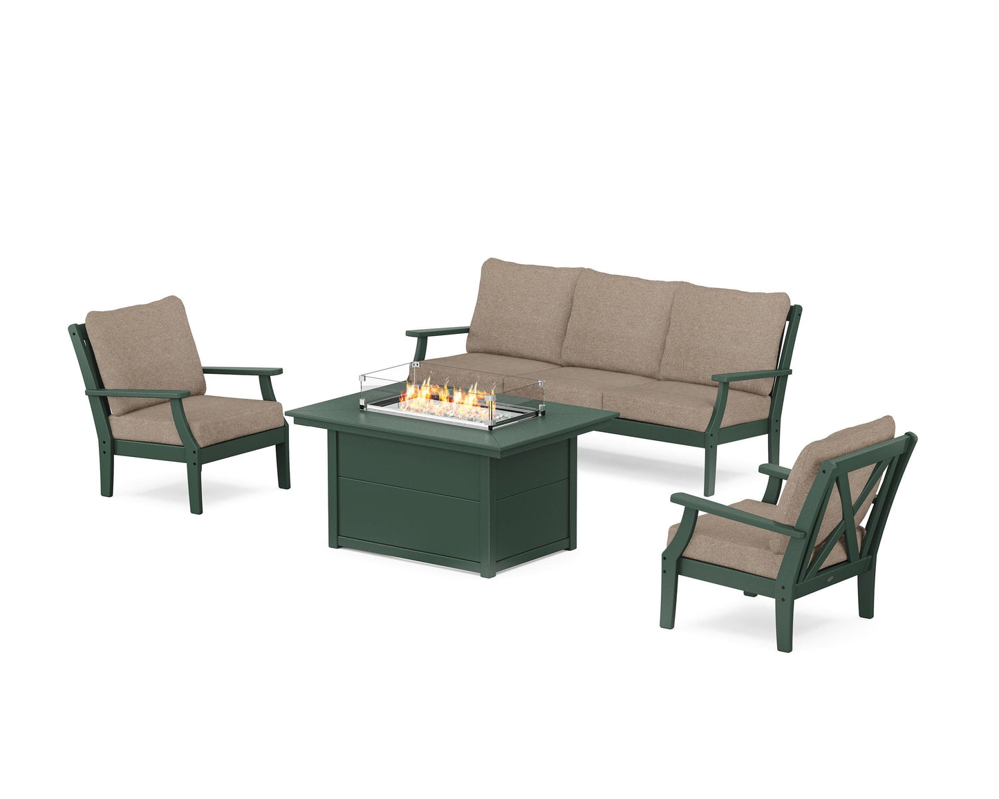 Braxton Deep Seating Fire Pit Table Set
