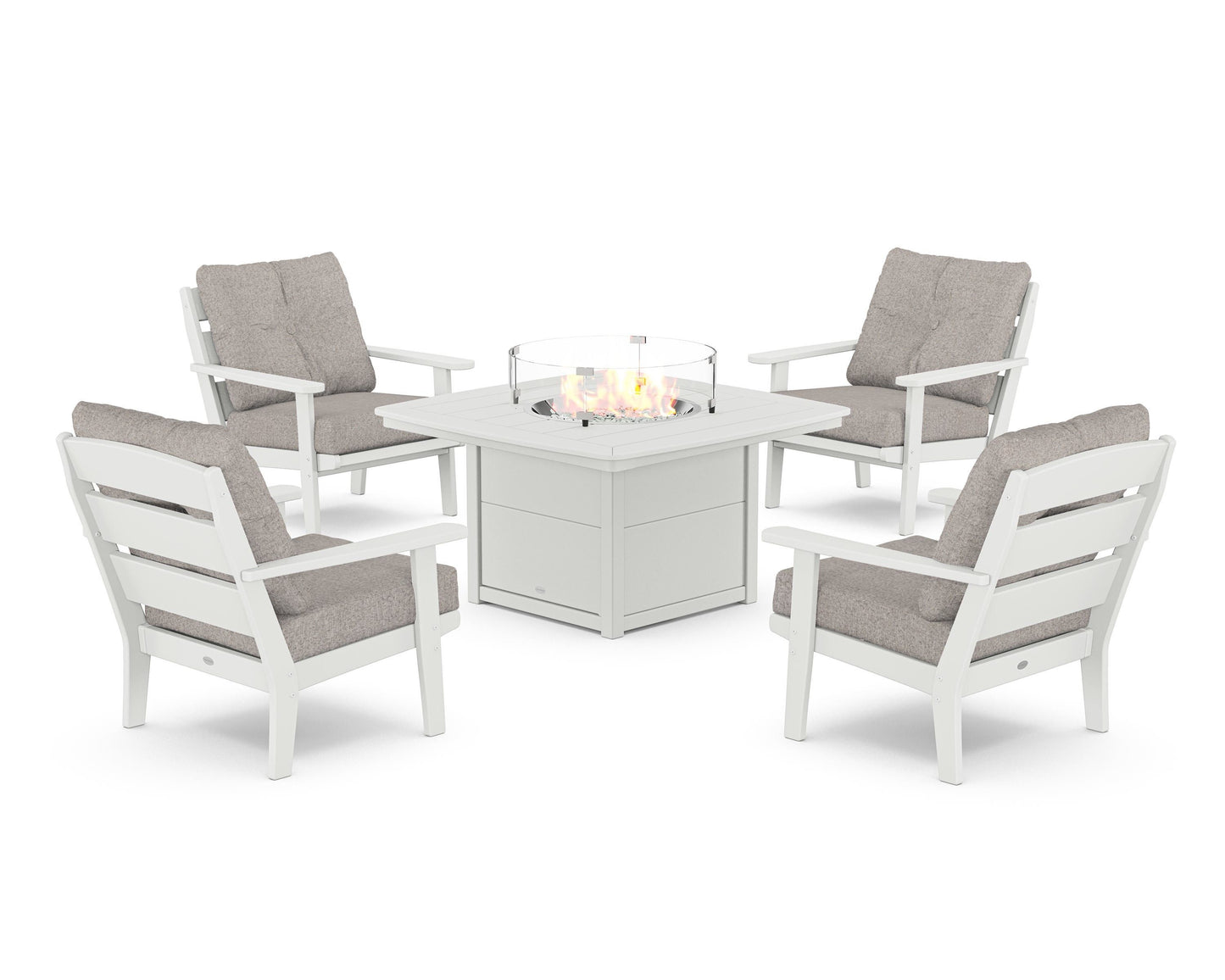 Lakeside 5-Piece Deep Seating Set with Nautical Fire Pit Table