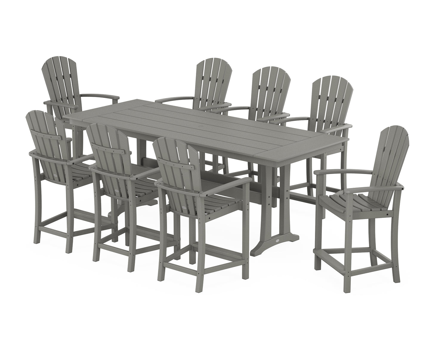 Palm Coast 9-Piece Farmhouse Counter Set with Trestle Legs