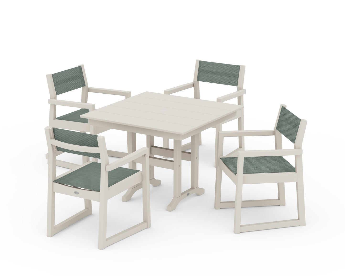 EDGE Sling Arm Chair 5-Piece Farmhouse Dining Set