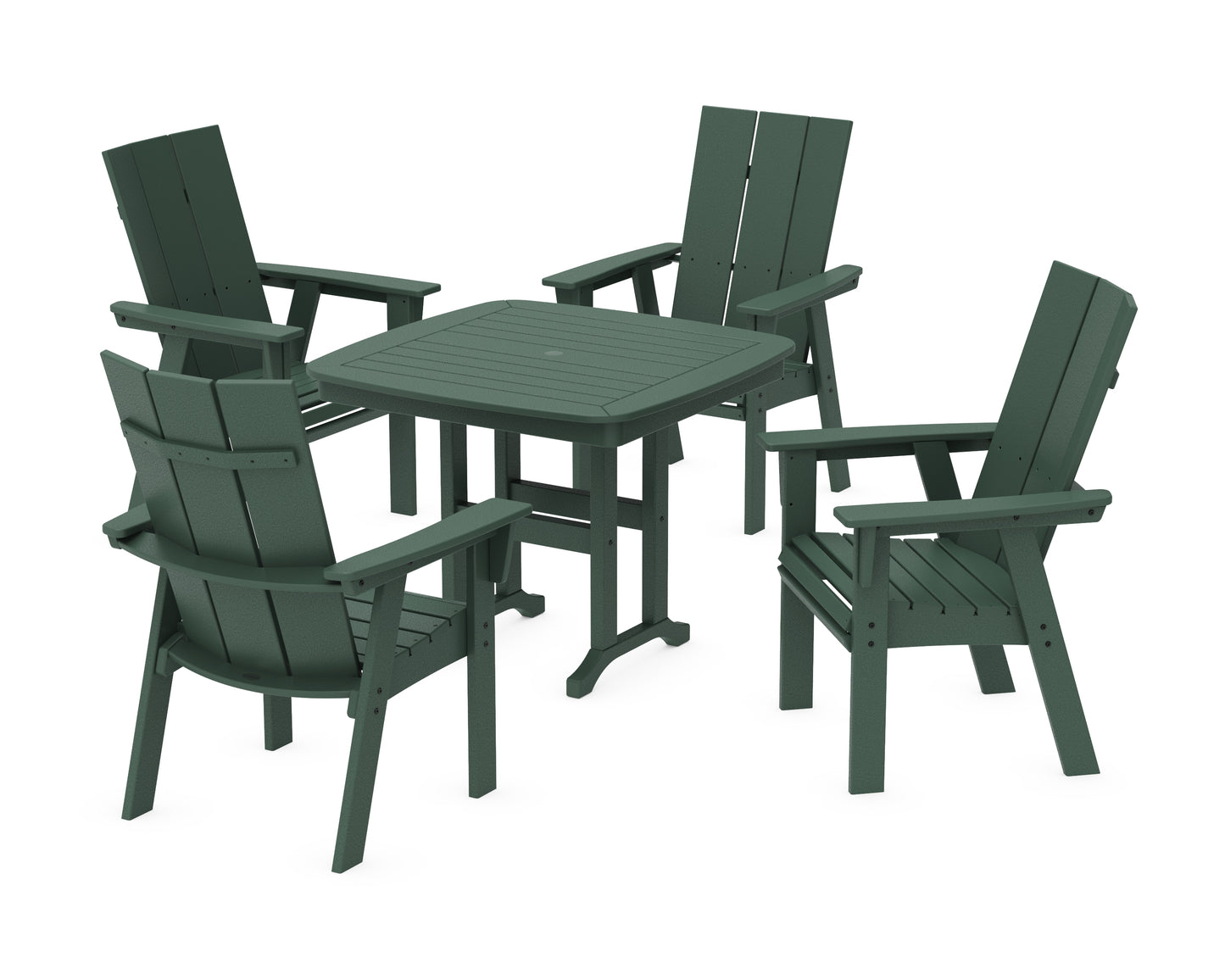 Modern Curveback Adirondack 5-Piece Dining Set