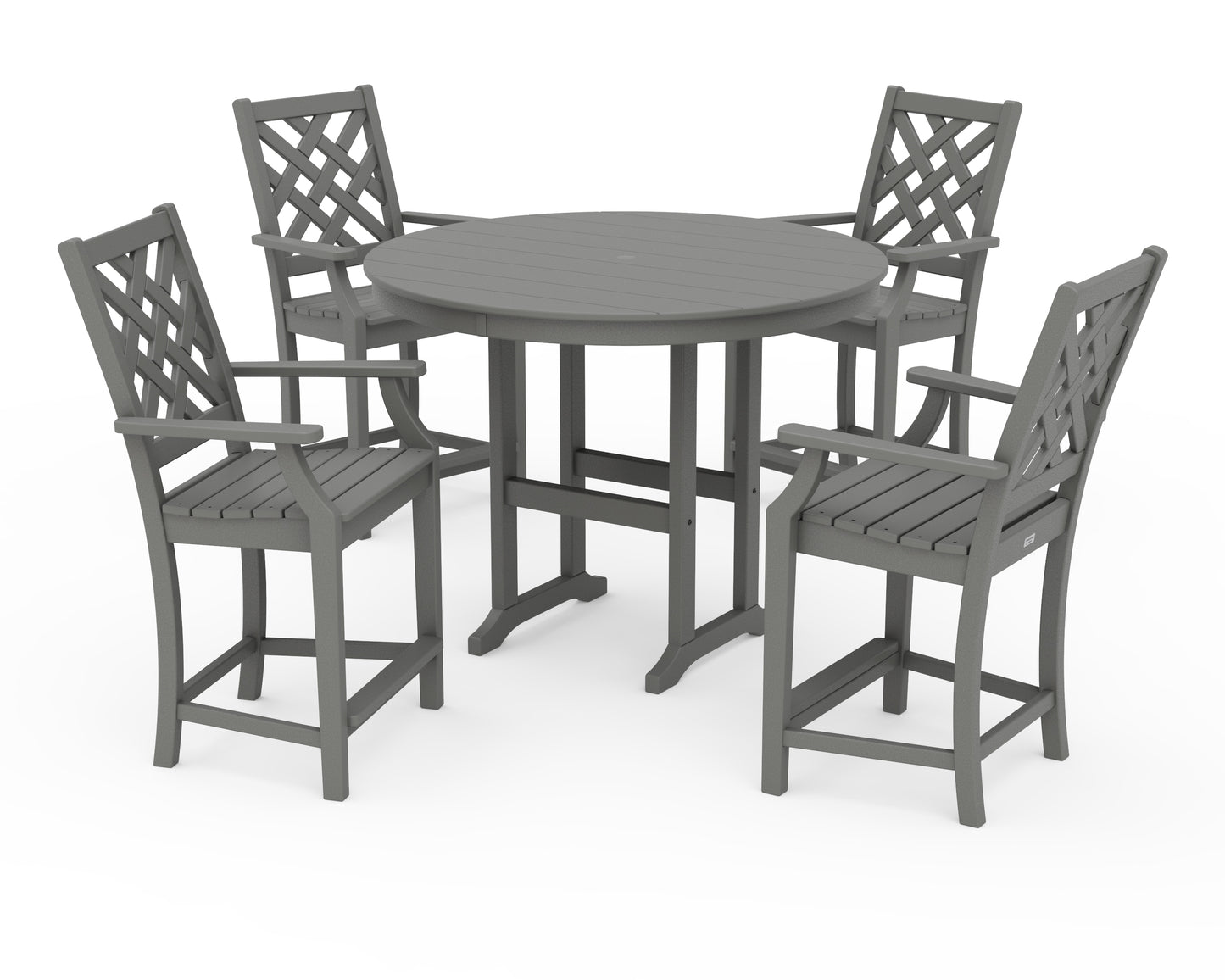 Wovendale 5-Piece Round Farmhouse Counter Set