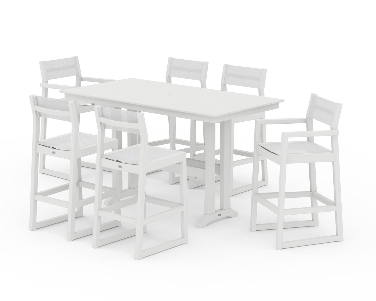EDGE Sling 7-Piece Farmhouse Bar Set with Trestle Legs