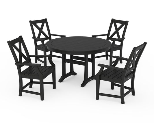 Braxton 5-Piece Nautical Trestle Arm Chair Dining Set