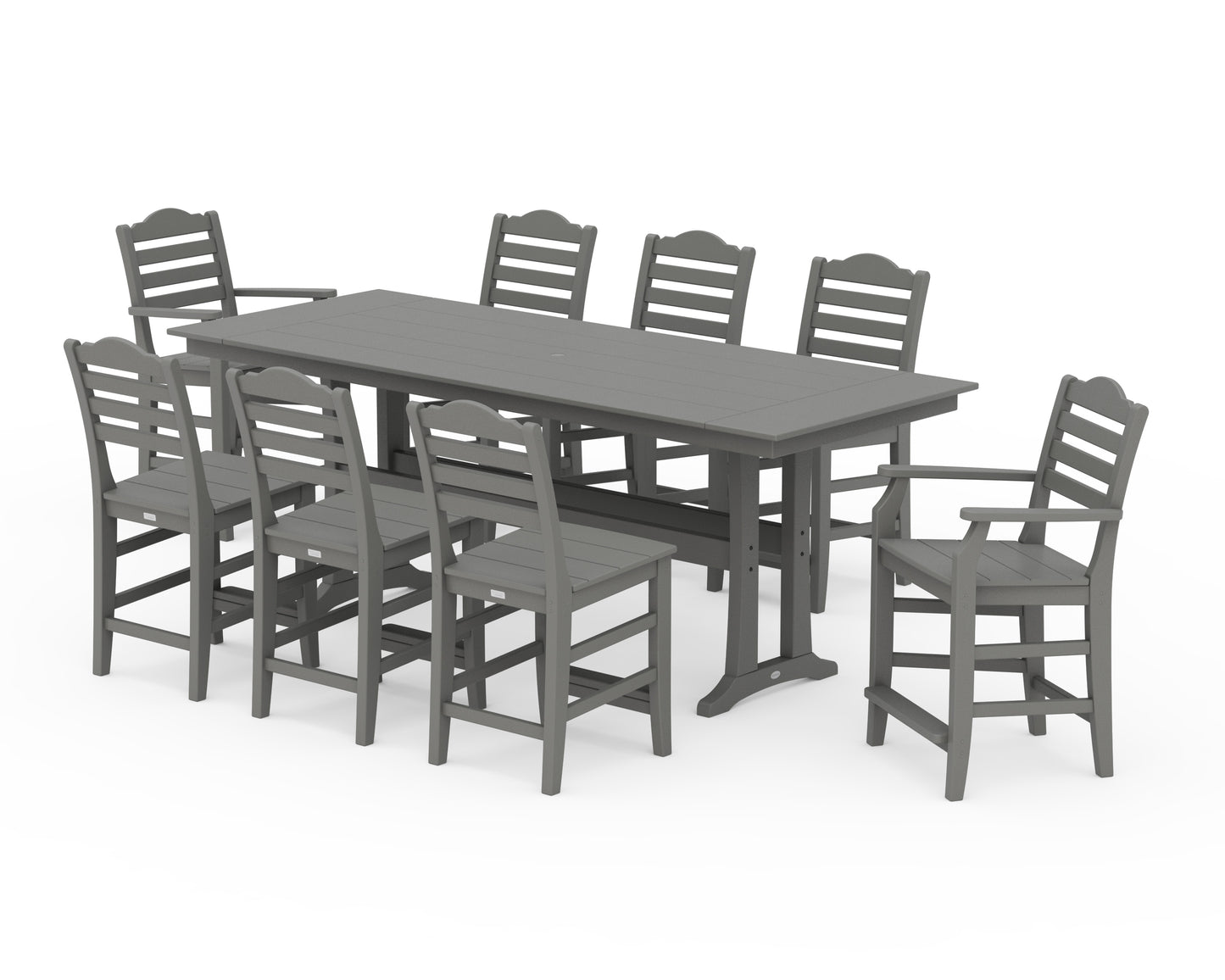 Savannah 9-Piece Farmhouse Counter Set with Trestle Legs