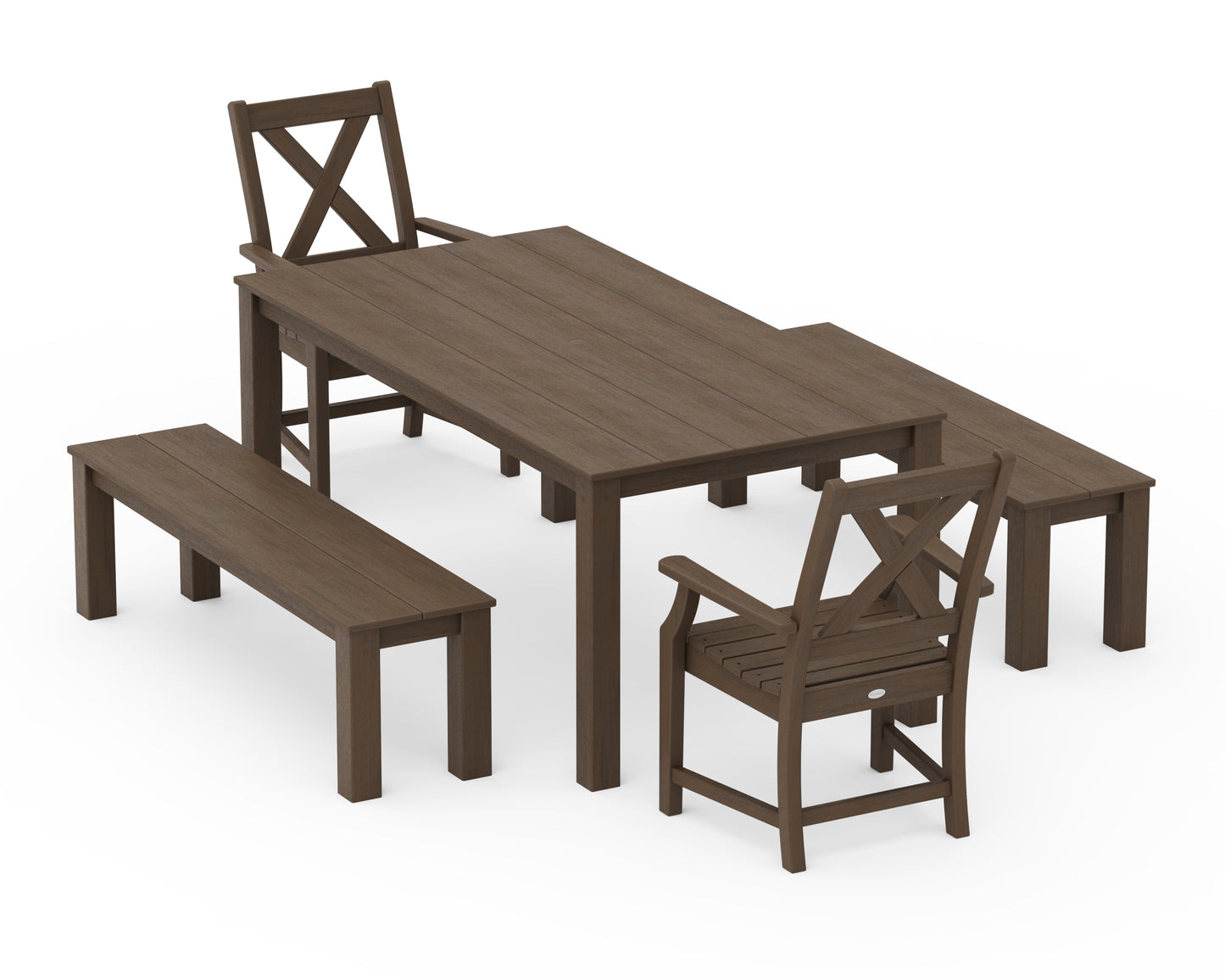 Braxton 5-Piece Parsons Dining Set with Benches