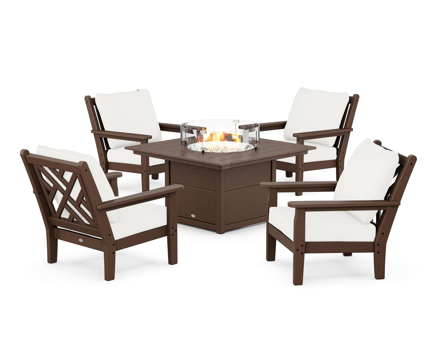 Chippendale 5-Piece Deep Seating Set with Fire Pit Table