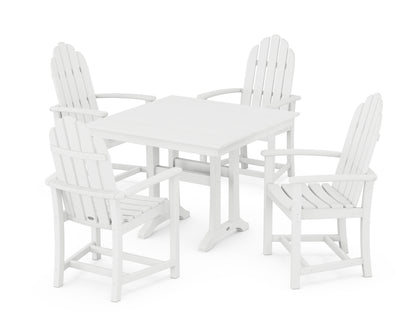 Classic Adirondack 5-Piece Farmhouse Dining Set With Trestle Legs