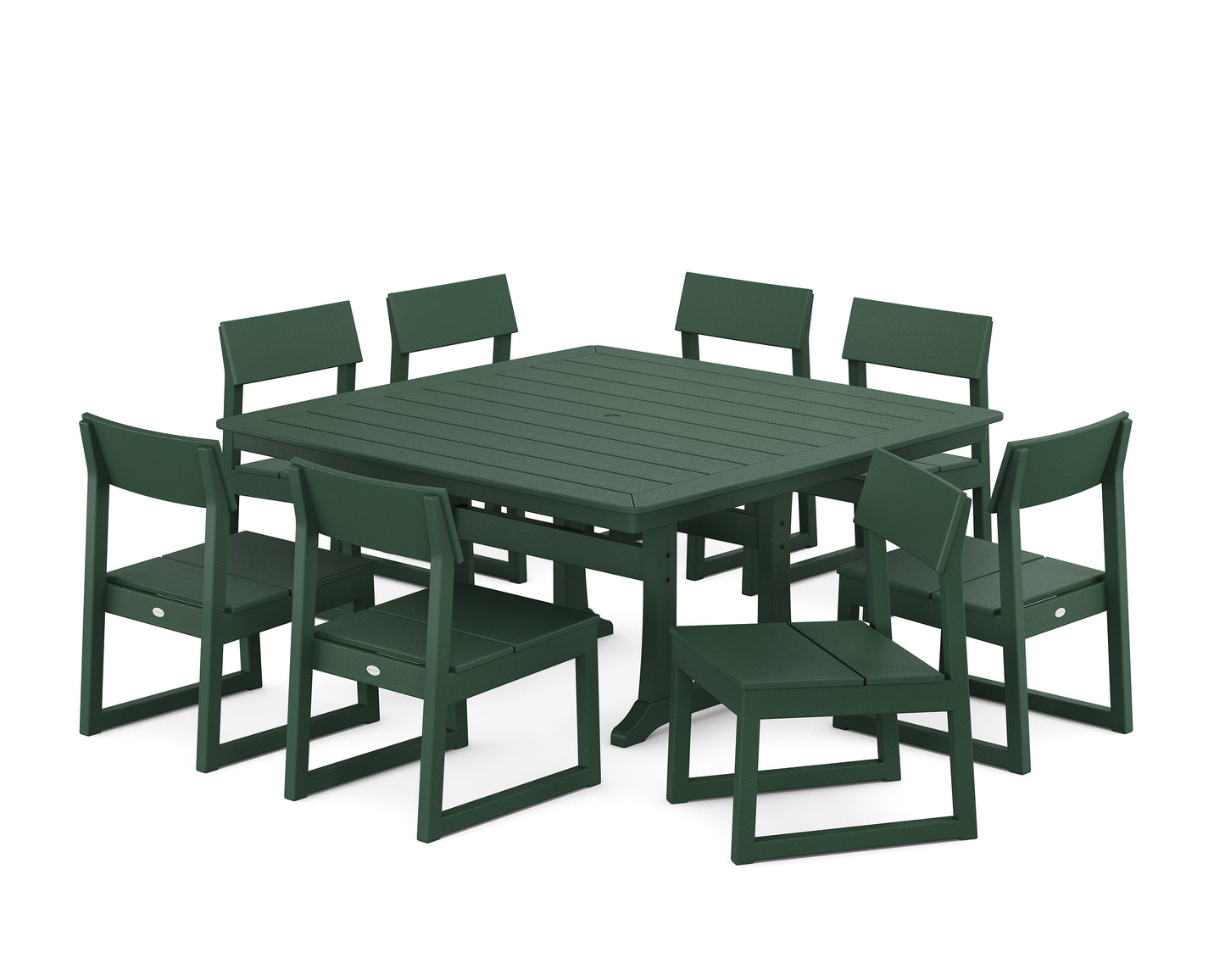 EDGE Side Chair 9-Piece Dining Set with Trestle Legs