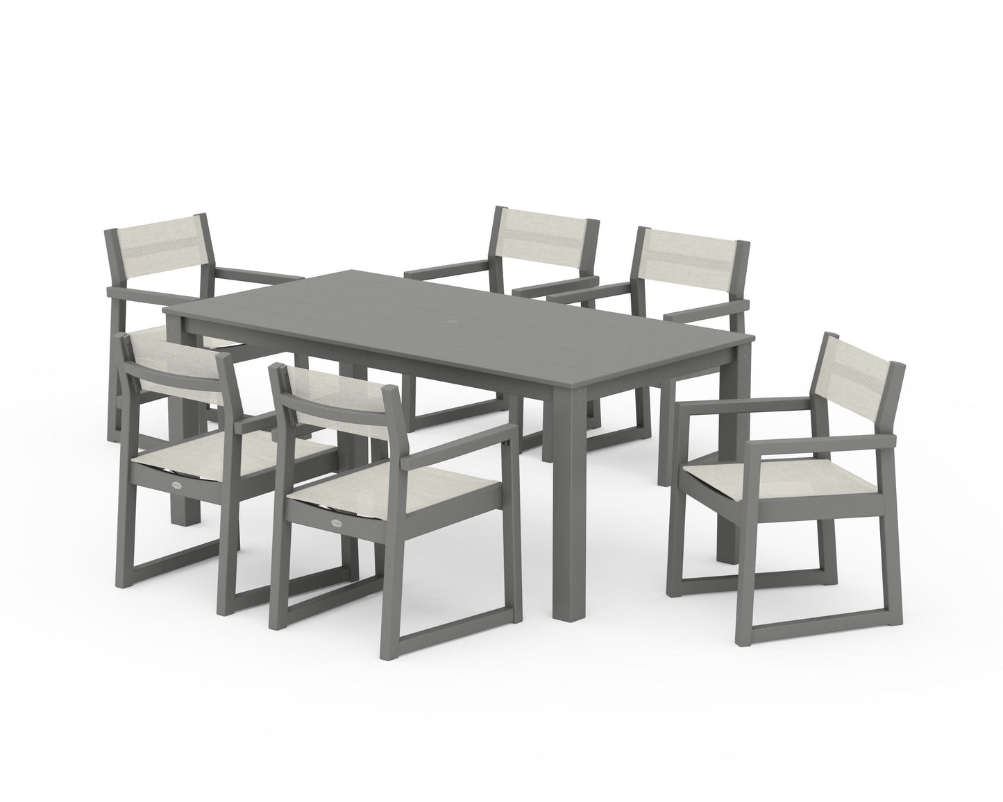 EDGE Sling Arm Chair 7-Piece Parsons Dining Set