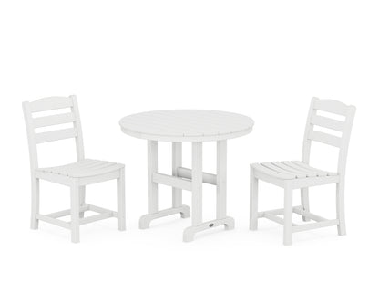 La Casa Cafe Side Chair 3-Piece Round Dining Set