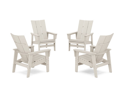 4-Piece Modern Grand Upright Adirondack Chair Conversation Set