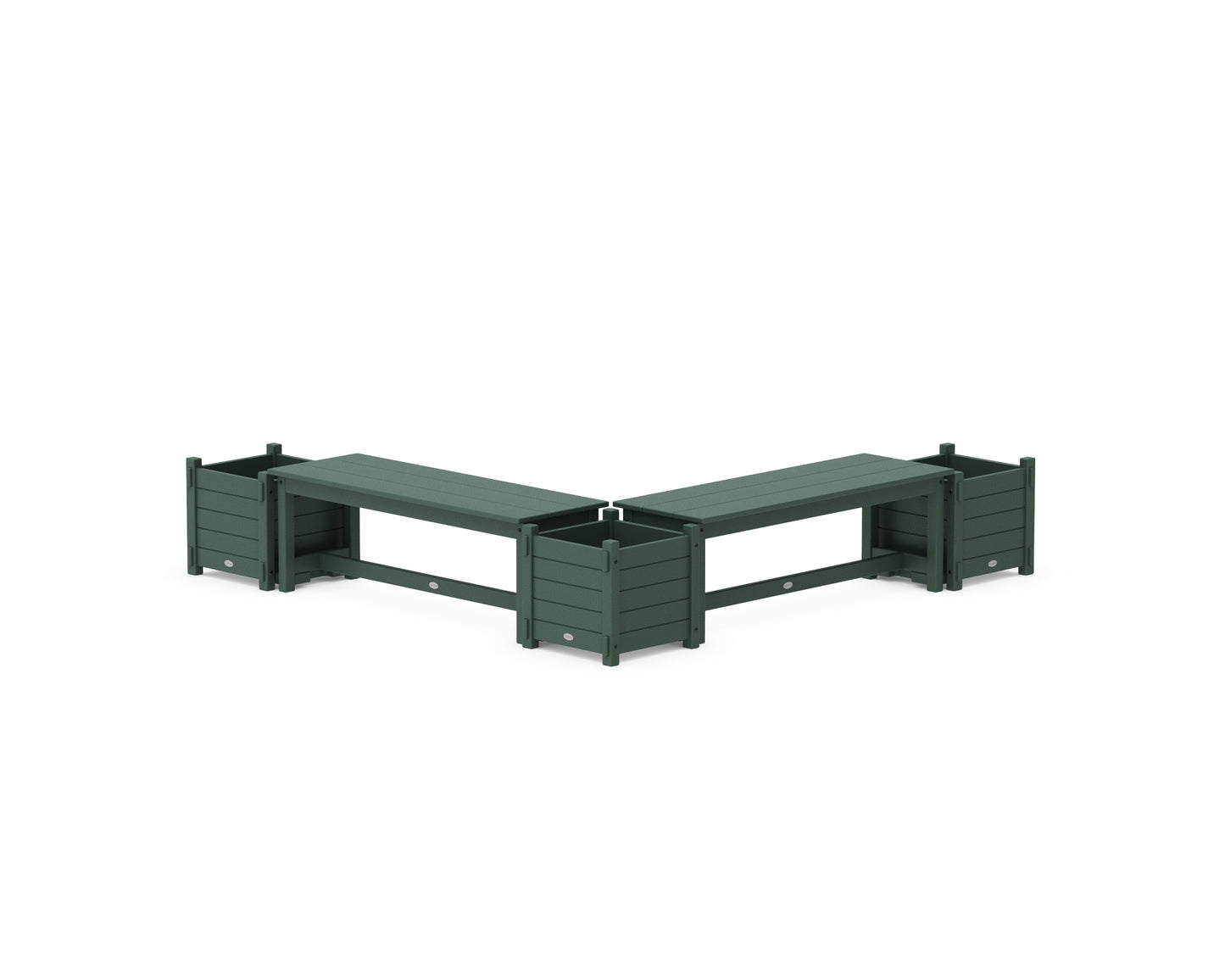 48" Nautical L- Shaped Planter Bench Corner Set