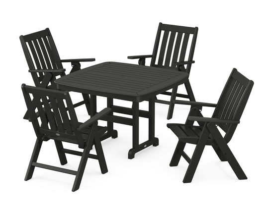 Vineyard Folding Chair 5-Piece Dining Set