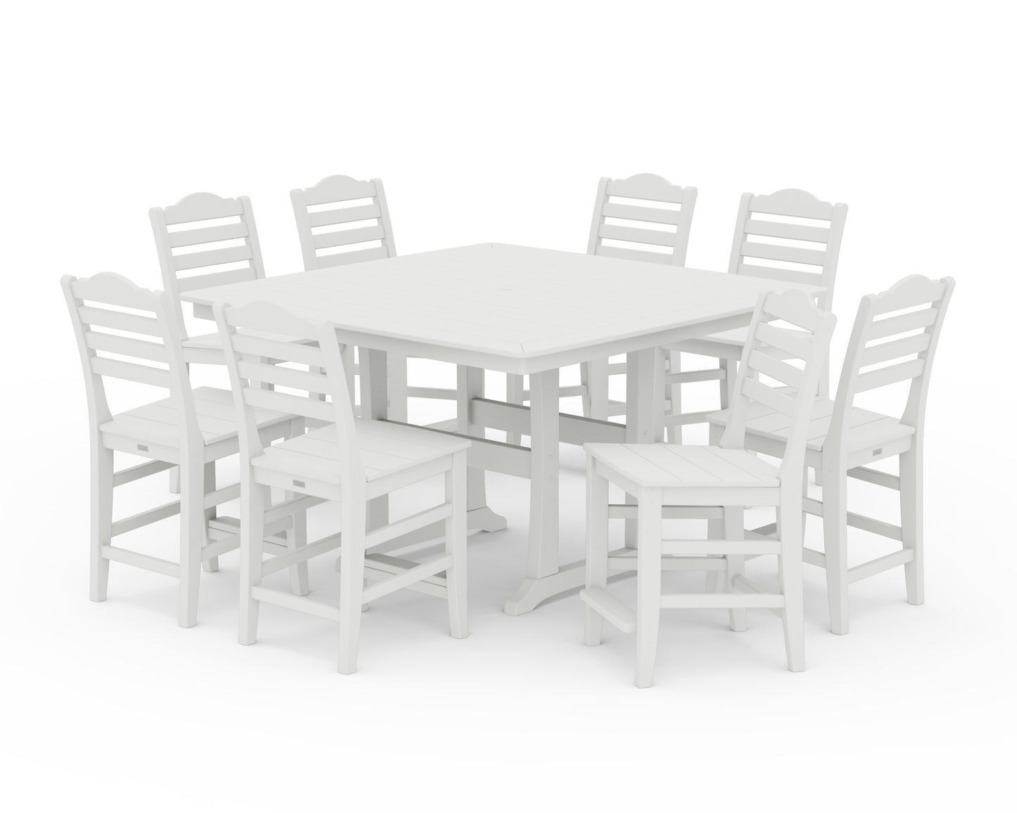 Savannah Side Chair 9-Piece Square Counter Set with Trestle Legs