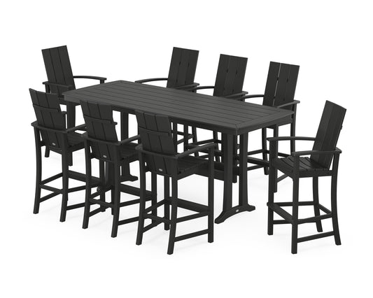 Modern Adirondack 9-Piece Bar Set with Trestle Legs