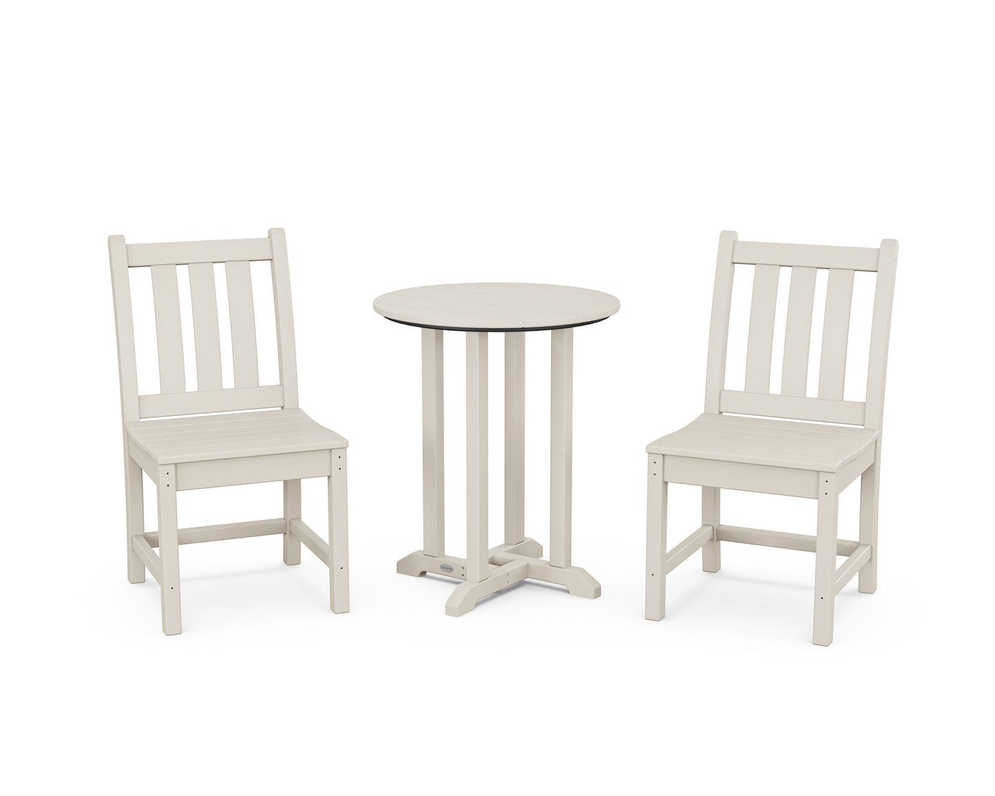 Traditional Garden Side Chair 3-Piece Round Bistro Dining Set