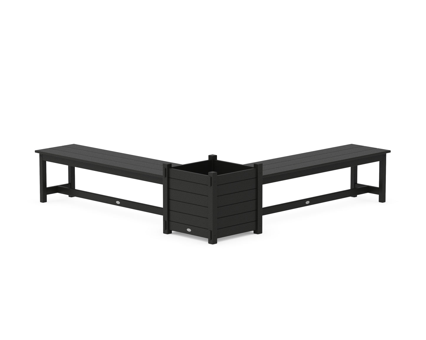 60" Nautical L- Shaped Planter Bench Set- Large