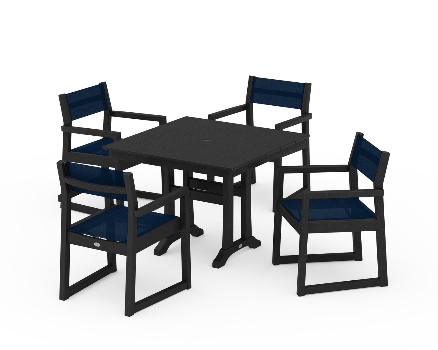 EDGE Sling 5-Piece Farmhouse Dining Set with Trestle Legs