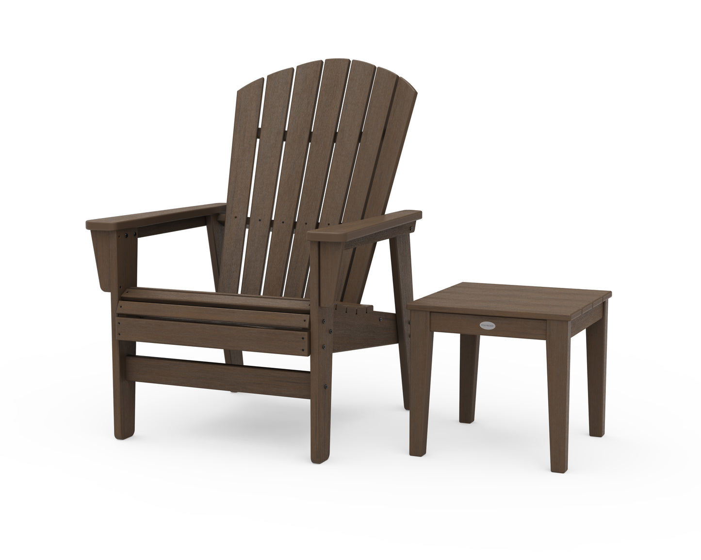 Nautical Grand Upright Adirondack Chair with Side Table