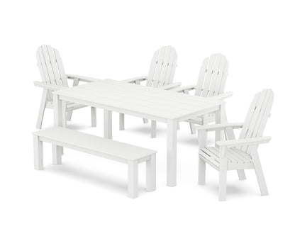Vineyard Curveback Adirondack 6-Piece Parsons Dining Set with Bench