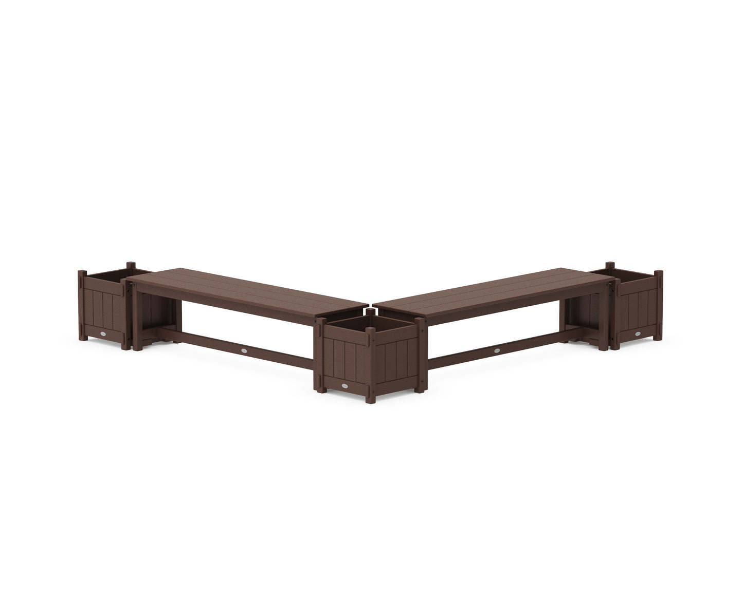 60" Vineyard L- Shaped Planter Bench Corner Set