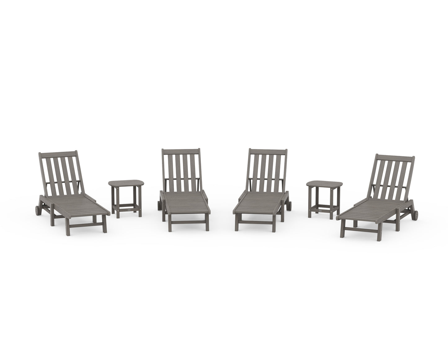 Vineyard 6-Piece Chaise with Wheels Set