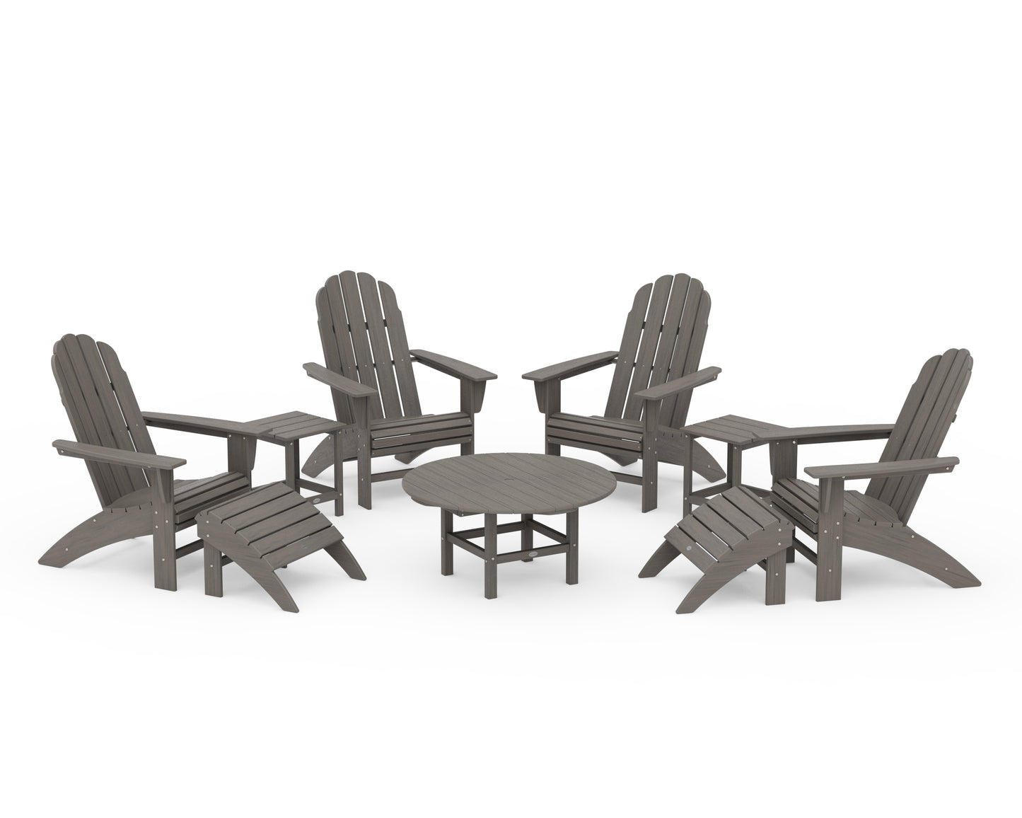 Vineyard Curveback Adirondack Chair 9-Piece Conversation Set