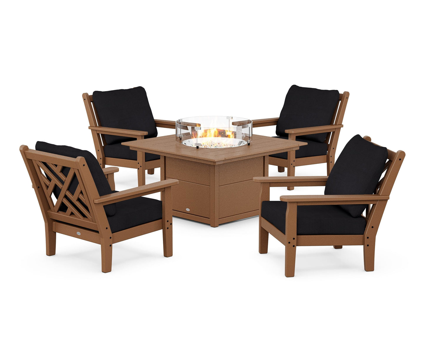 Chippendale 5-Piece Deep Seating Set with Fire Pit Table