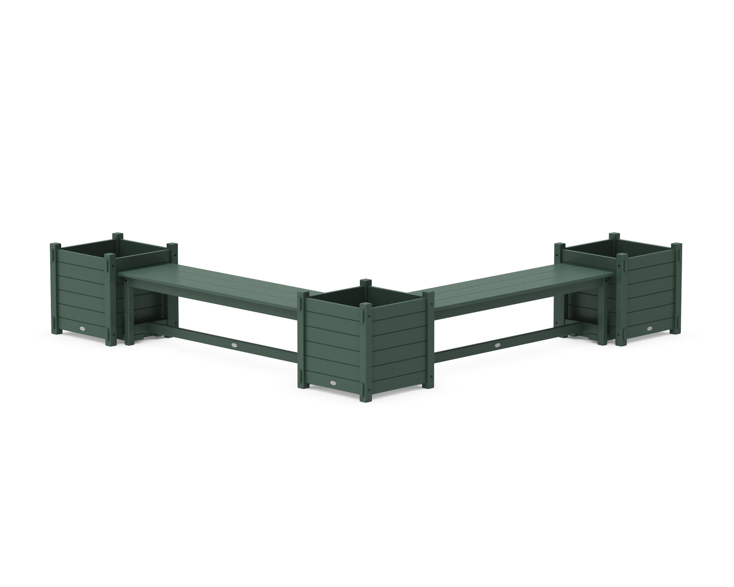 60" Nautical L- Shaped Planter Bench Corner Set - Large
