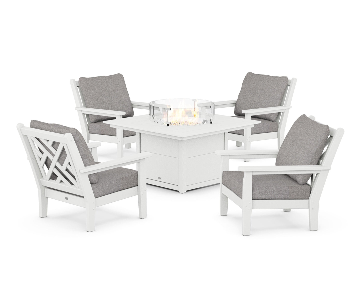 Chippendale 5-Piece Deep Seating Set with Fire Pit Table