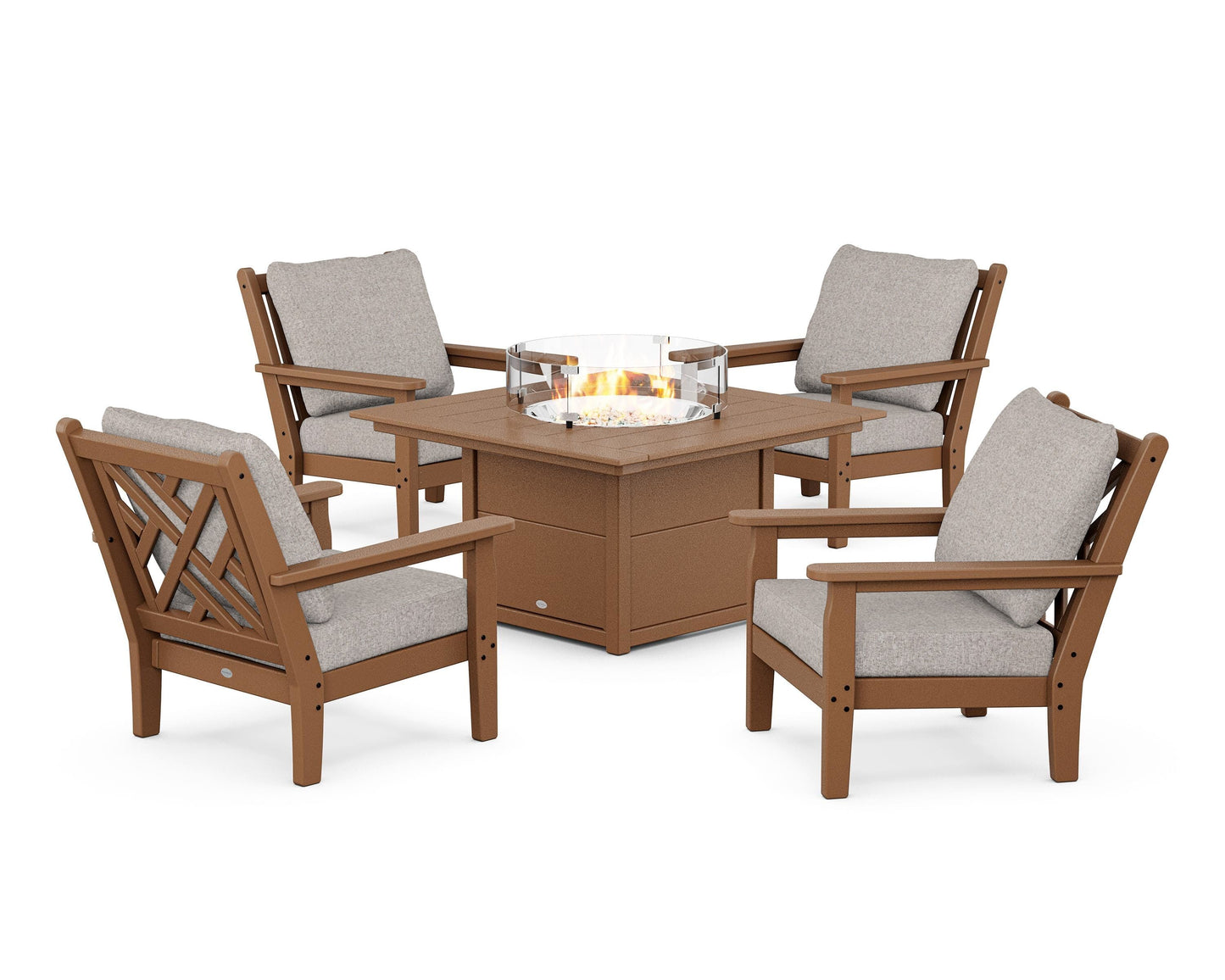 Chippendale 5-Piece Deep Seating Set with Fire Pit Table