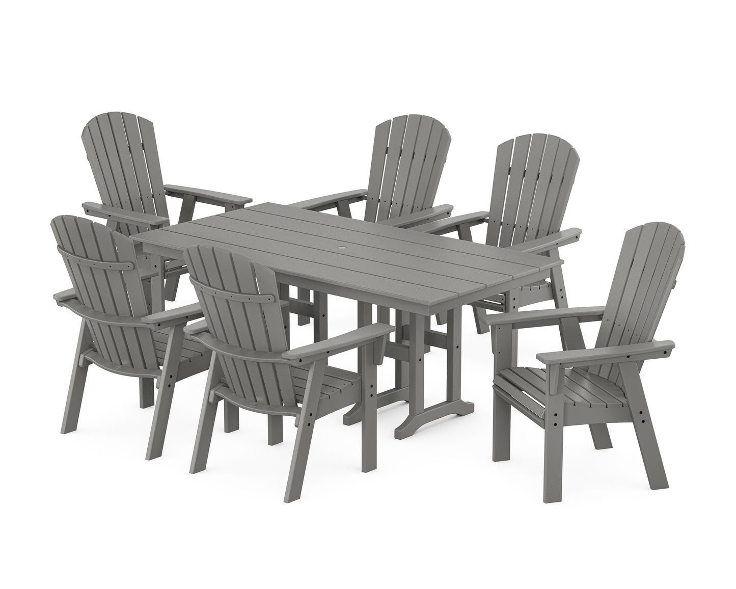 Nautical Curveback Adirondack 7-Piece Farmhouse Dining Set
