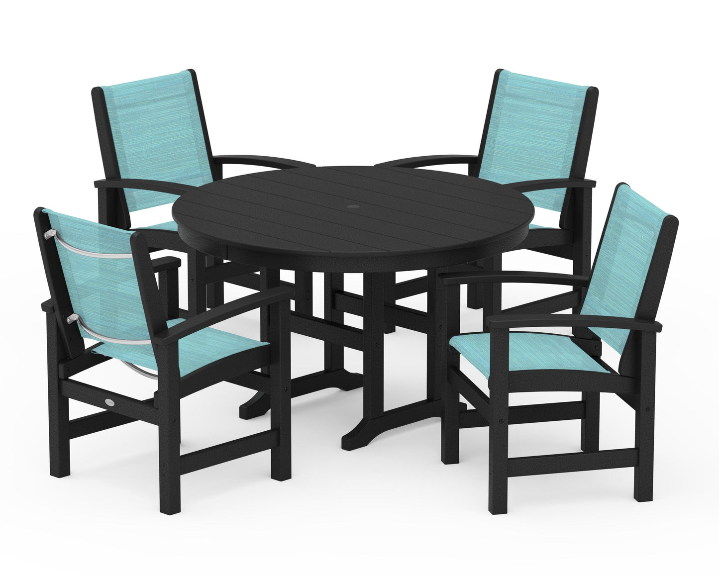 Coastal 5-Piece Round Farmhouse Dining Set