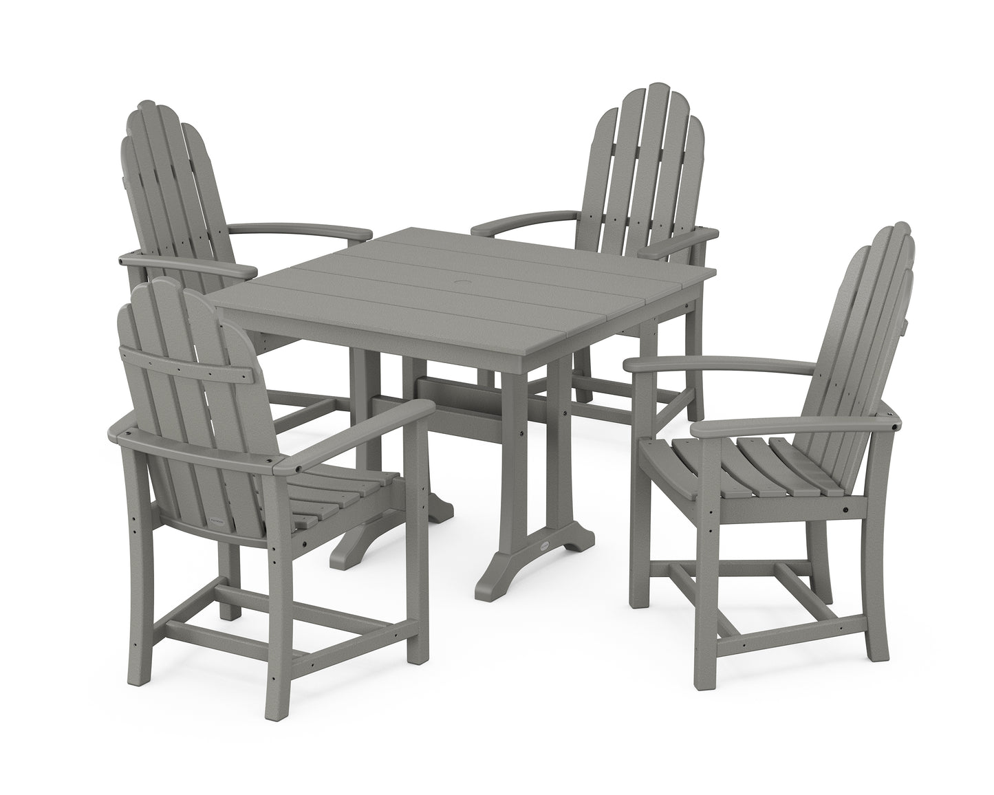Classic Adirondack 5-Piece Farmhouse Dining Set With Trestle Legs