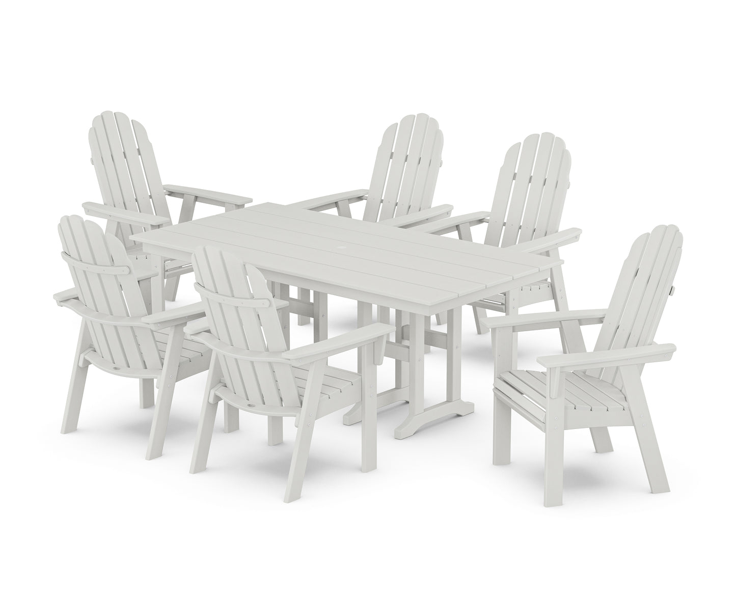 Vineyard Curveback Adirondack Chair 7-Piece Farmhouse Dining Set