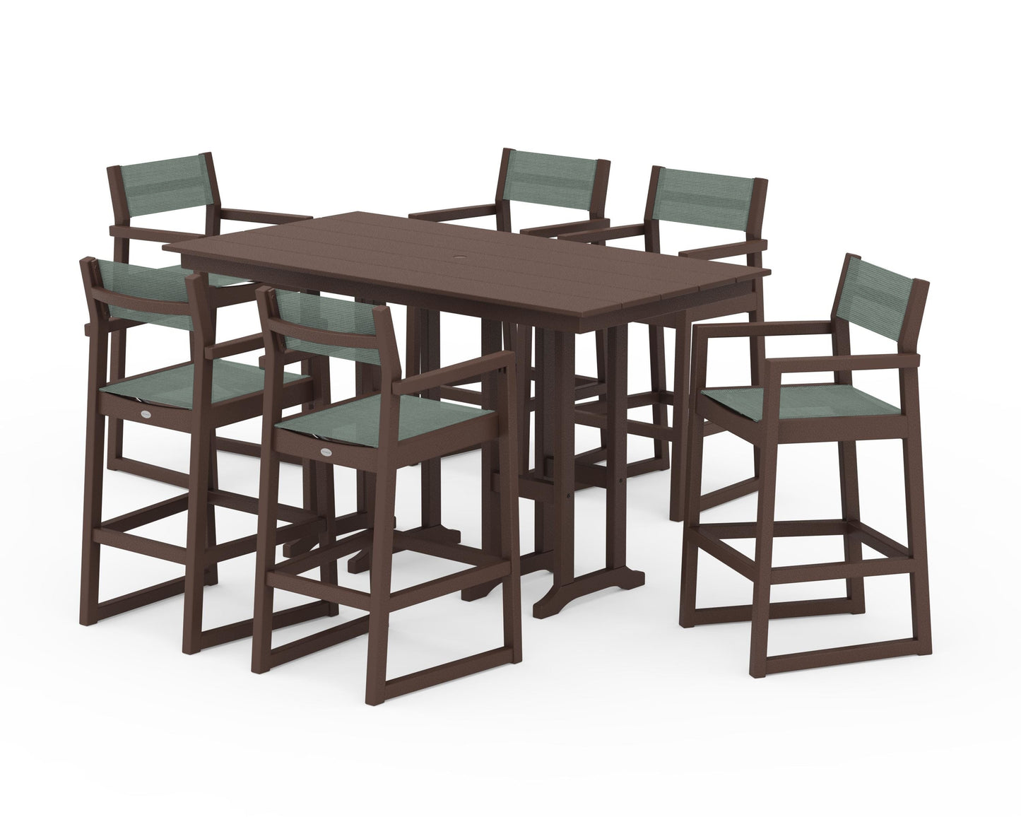 EDGE Sling Arm Chair 7-Piece Farmhouse Bar Set