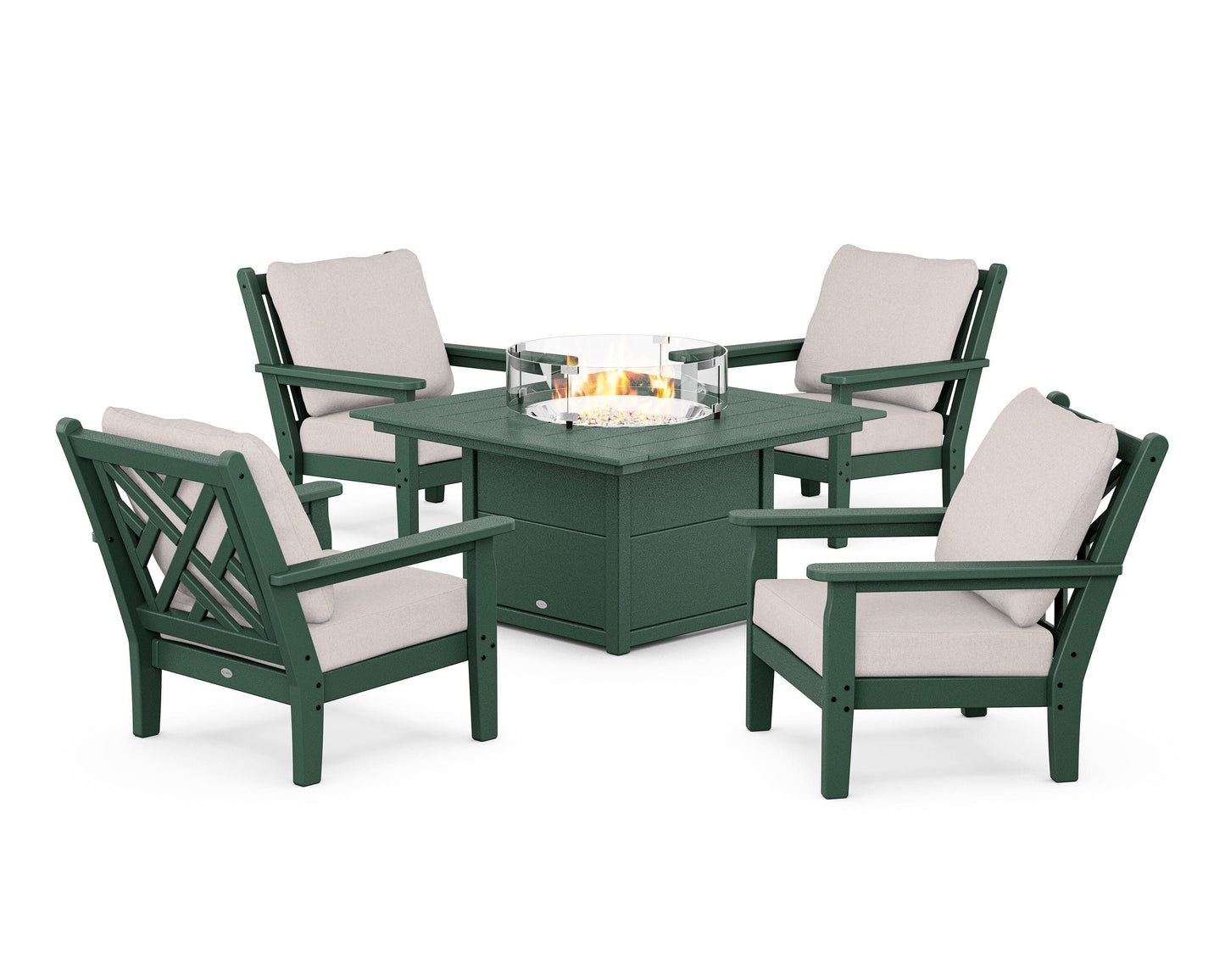 Chippendale 5-Piece Deep Seating Set with Fire Pit Table