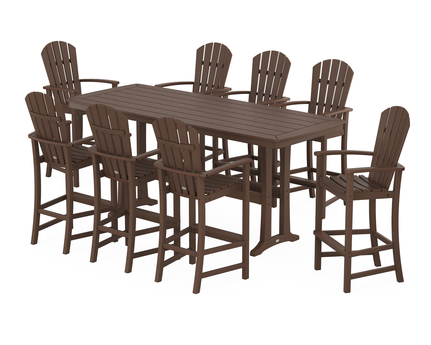 Palm Coast 9-Piece Bar Set with Trestle Legs