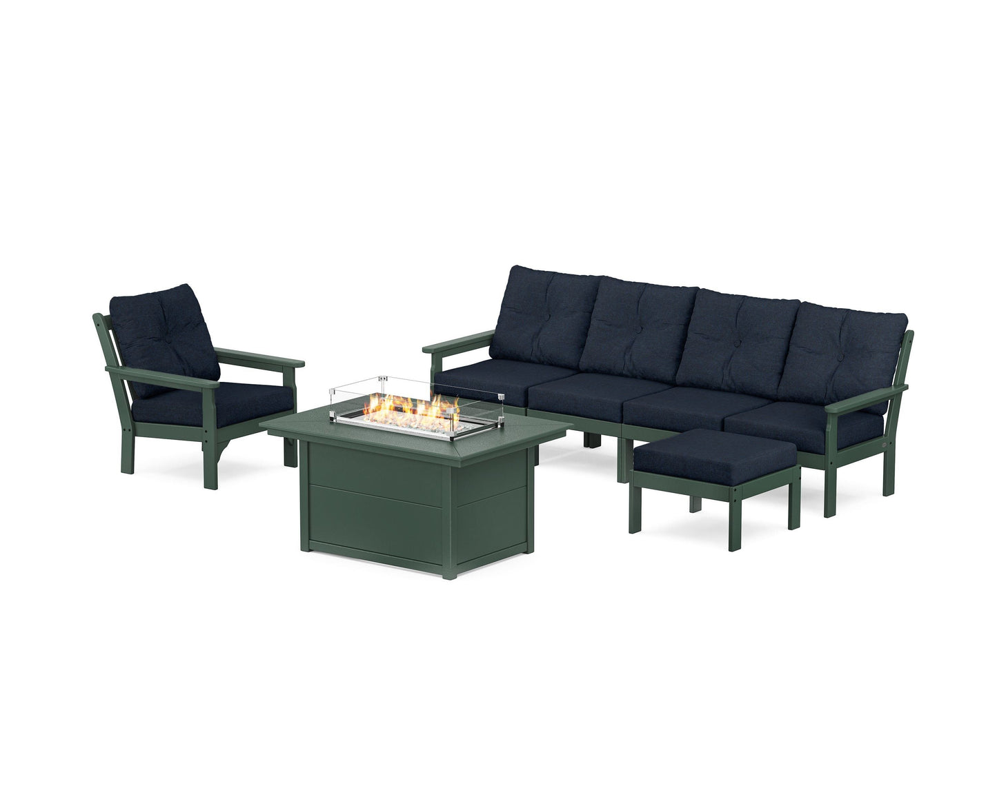 Vineyard Sectional Lounge and Fire Pit Set