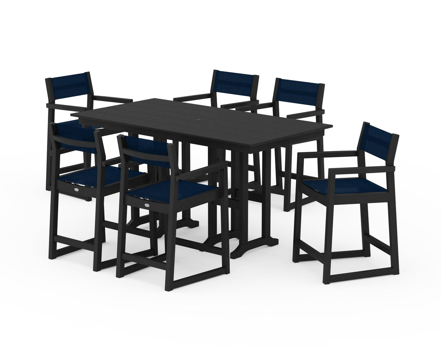 EDGE Sling Arm Chair 7-Piece Farmhouse Counter Set